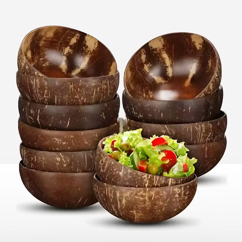 Handgemaakte Kokosnoot 10-delige Kommenset