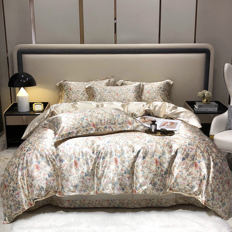 Arista - Natuurlijke Zijde Bed Set met Luxe Print