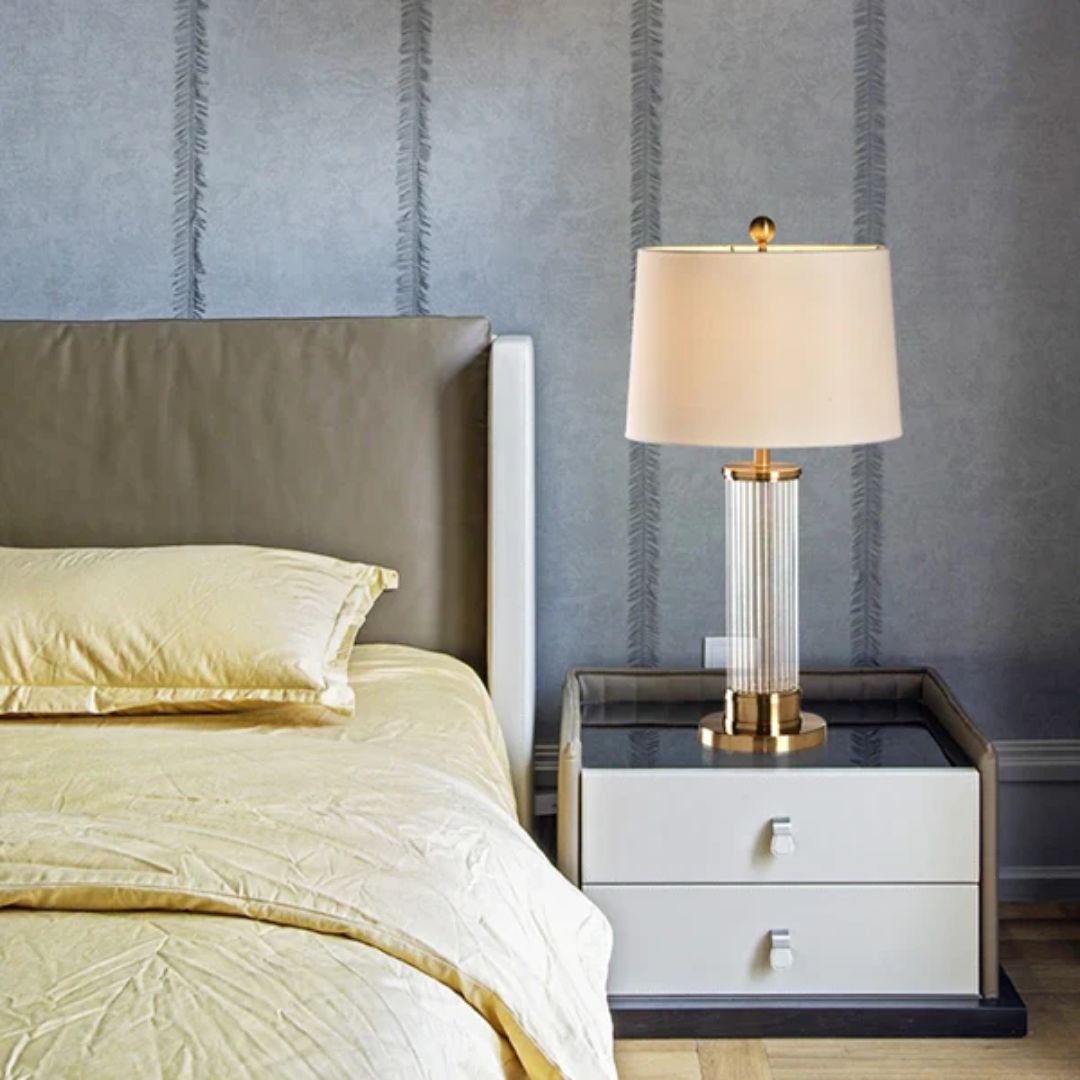 VitrumLux – Glas- en Stoffen Tafellamp