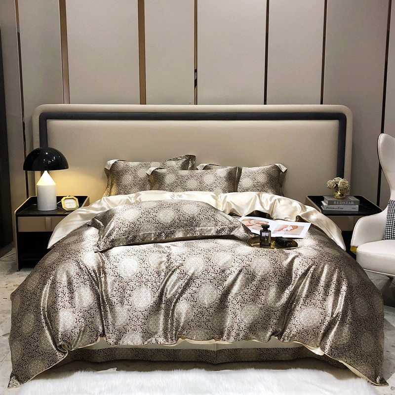 Arista - Natuurlijke Zijde Bed Set met Luxe Print