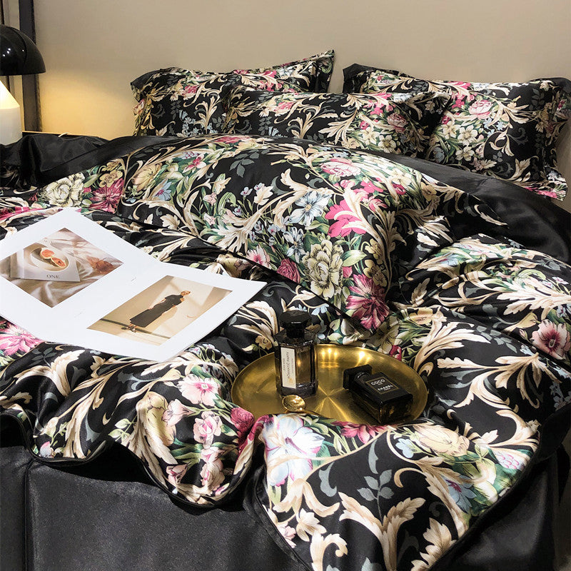 Arista - Natuurlijke Zijde Bed Set met Luxe Print