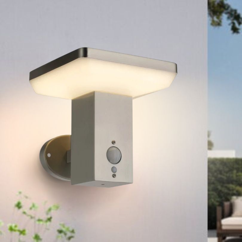 Stelora - Wandlamp op zonne-energie in roestvrij staal