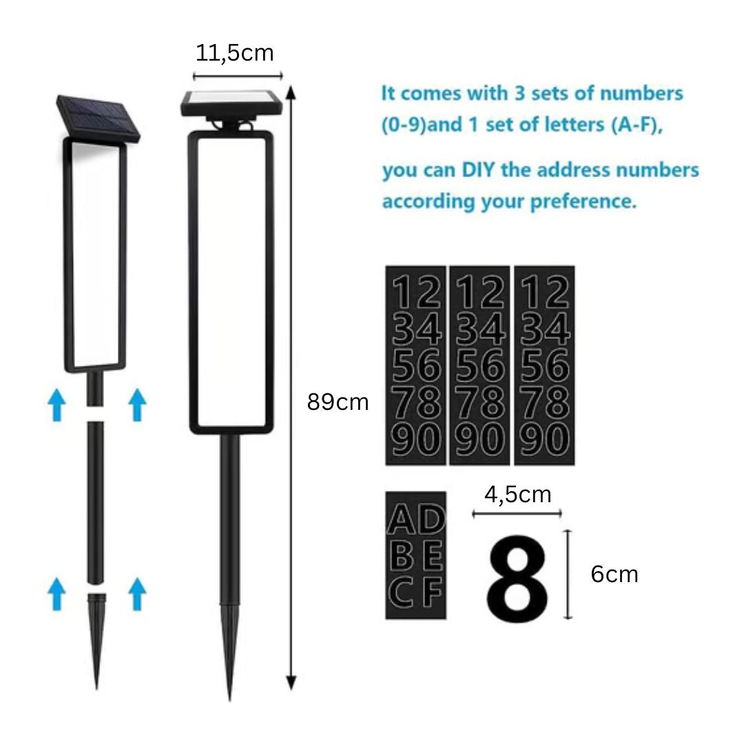 SunMark - Adresbord op zonne-energie