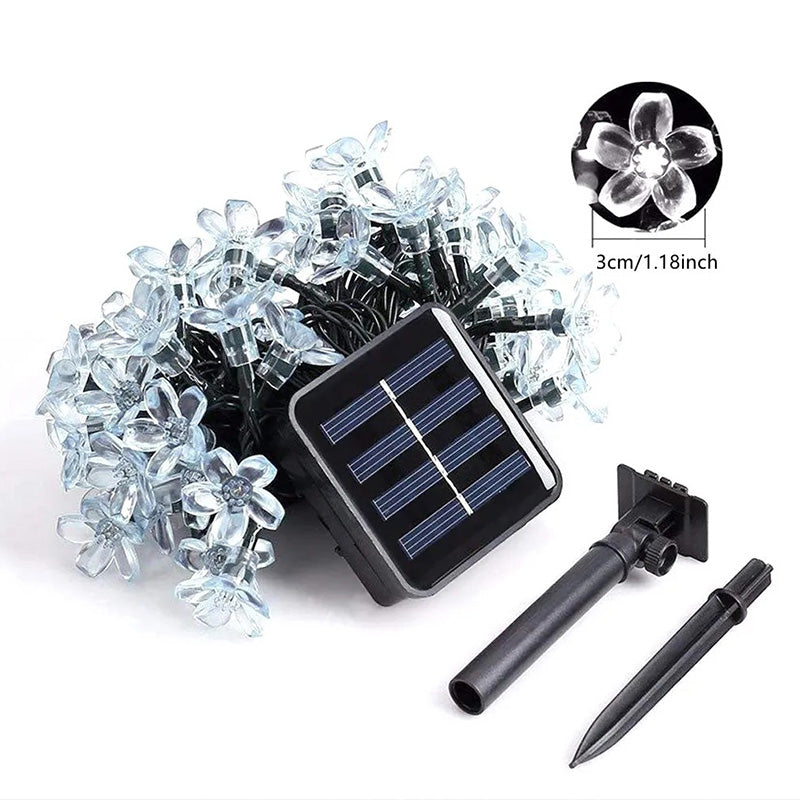 BlossomGlow Solar Sakura Lichtsnoer – LED Bloemenverlichting voor Buiten & Feestdagen