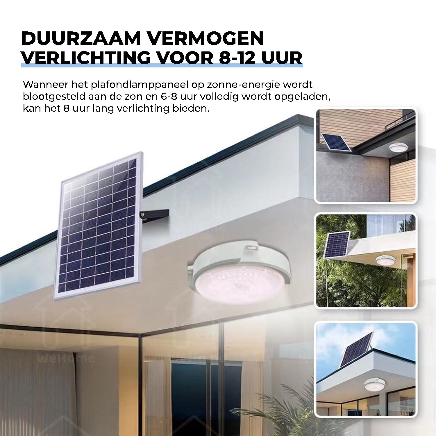 LED plafondlamp op zonne-energie voor binnen en buiten met afstandsbediening