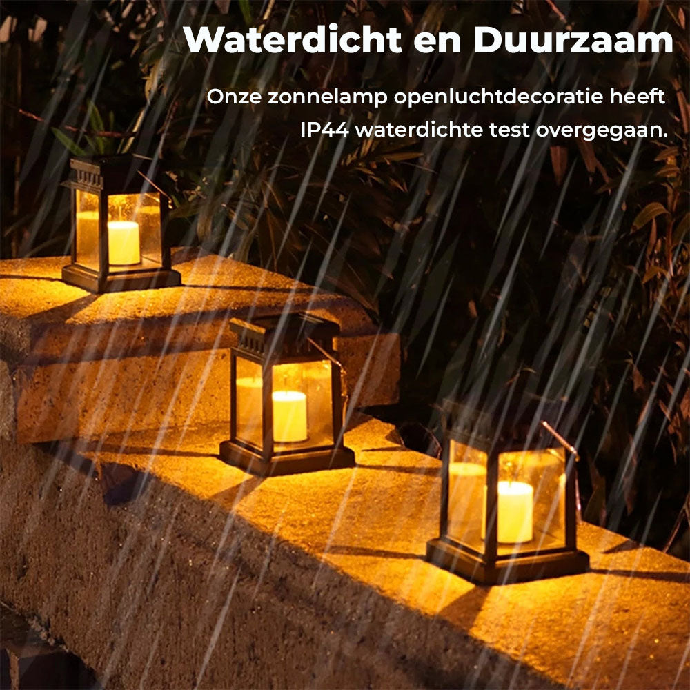 Hangende Solar Tuinlantaarn – LED Buitenlamp op Zonne-energie, Waterdicht Design