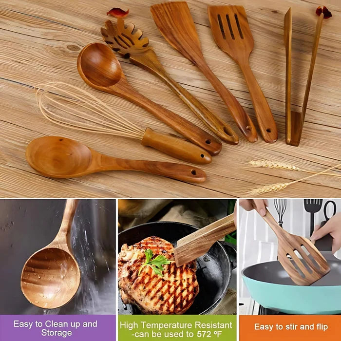 NaturaCook - Premium Houten Kookgerei Set