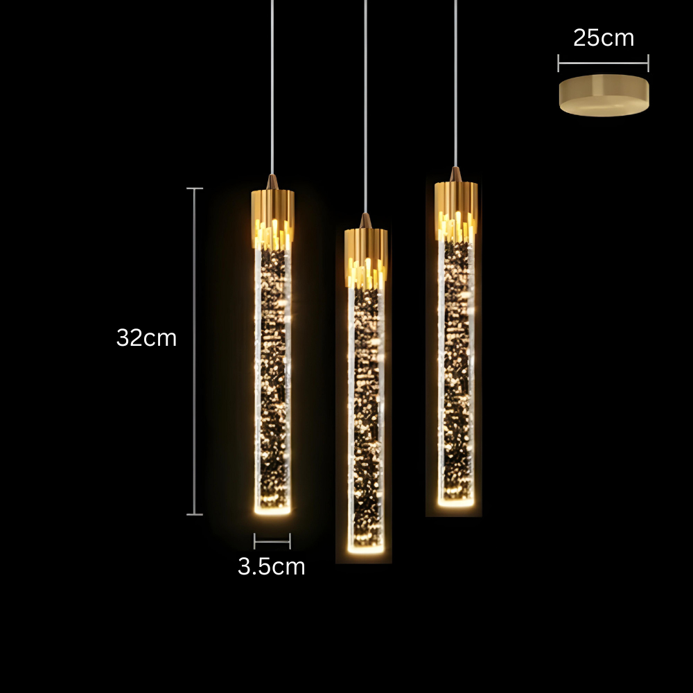 GoldenPegs™ – Glazen Hanglamp met Tijdloze Gloed