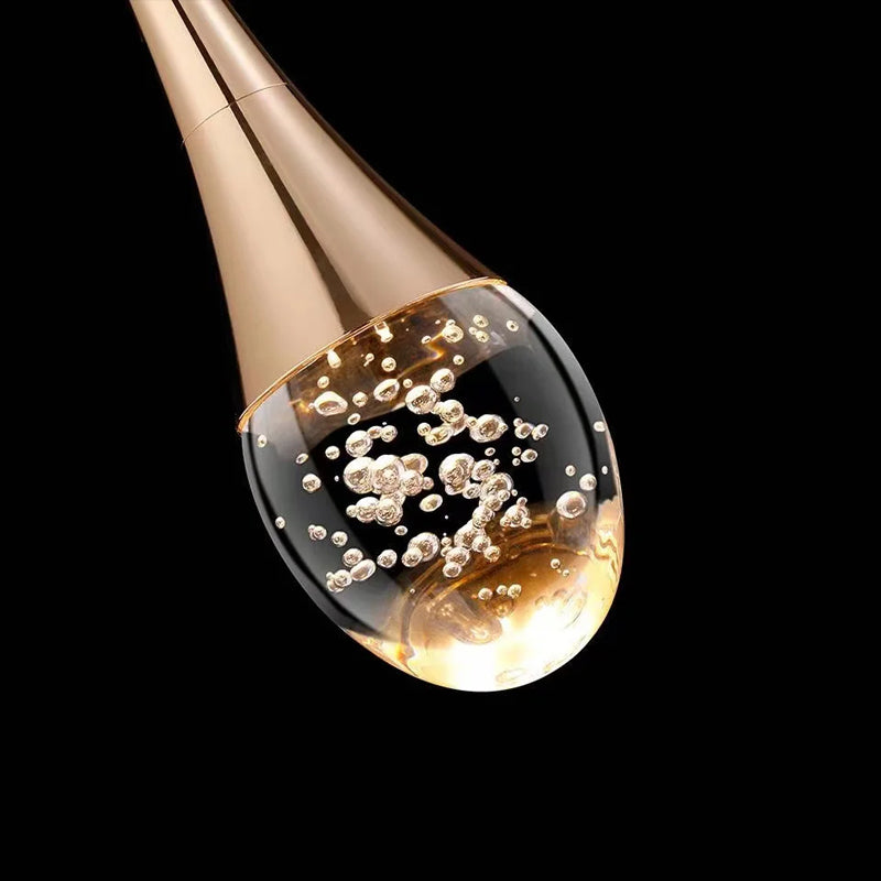 GoldenBubble – Moderne LED Hanglamp met Kristaldruppels