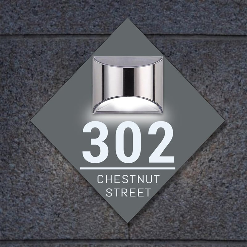 SquareGlow Zonne-energie Huisnummerbord