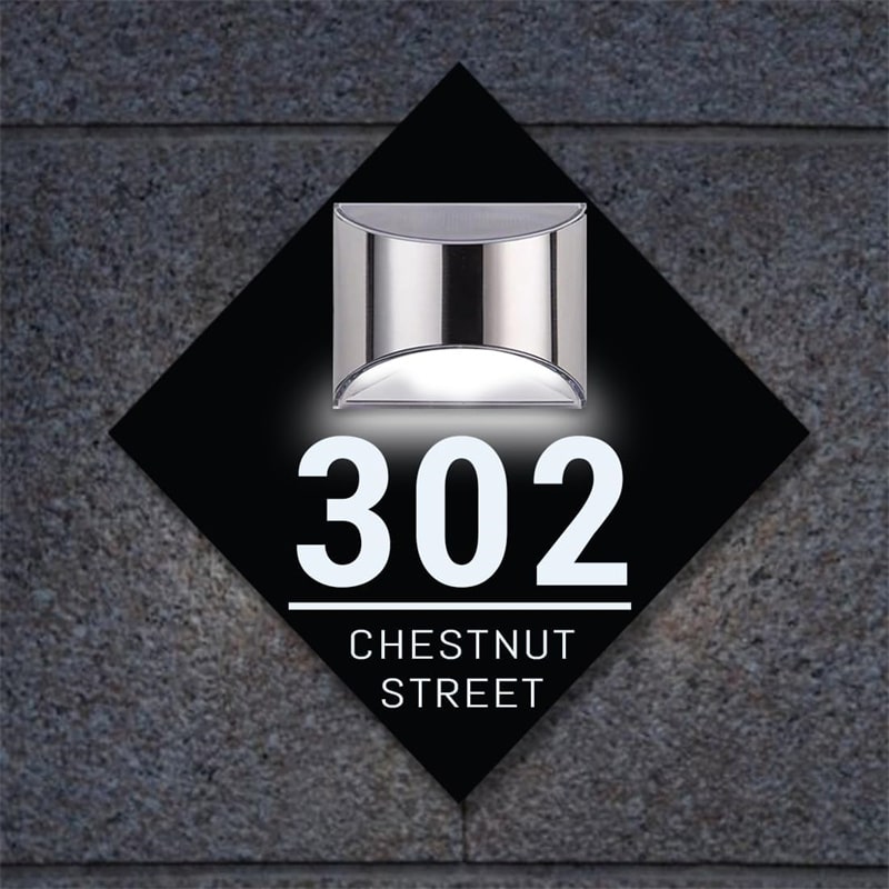 SquareGlow Zonne-energie Huisnummerbord