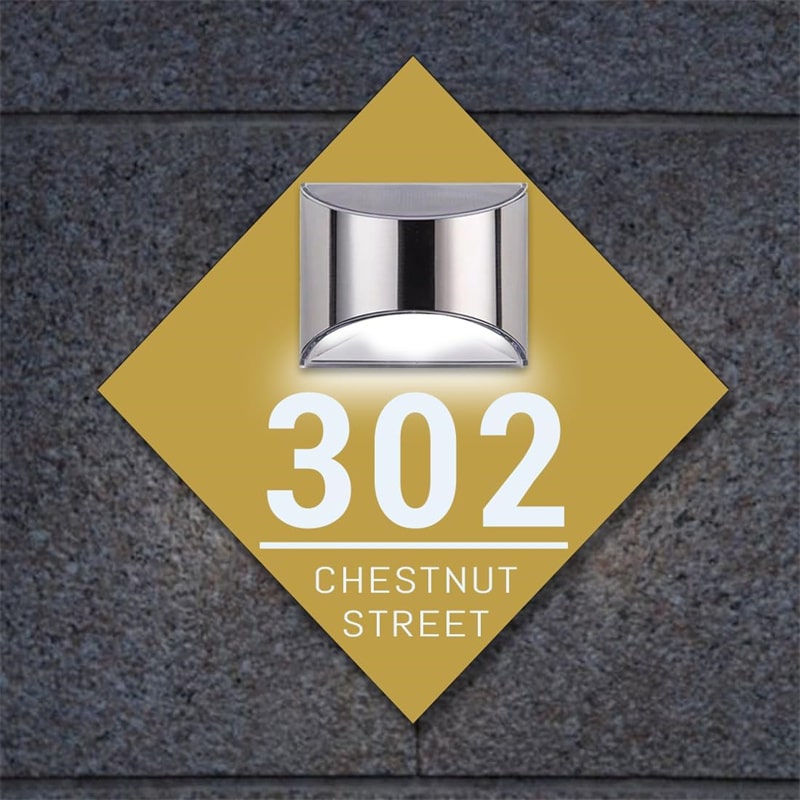 SquareGlow Zonne-energie Huisnummerbord