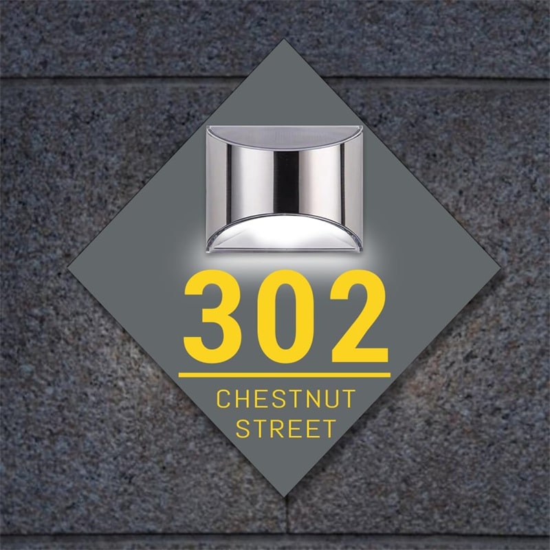 SquareGlow Zonne-energie Huisnummerbord