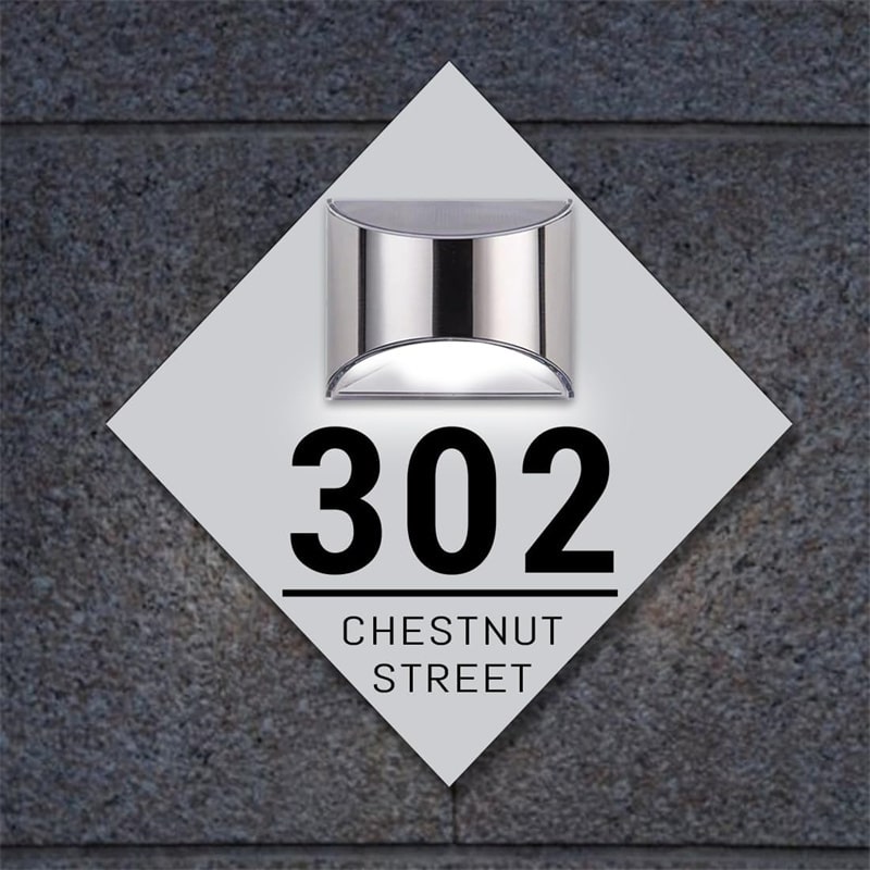 SquareGlow Zonne-energie Huisnummerbord