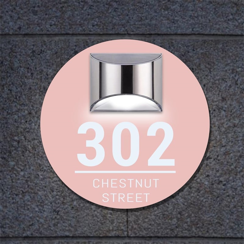 Ronde Persoonlijke Zonne-energie Huisnummerplaat