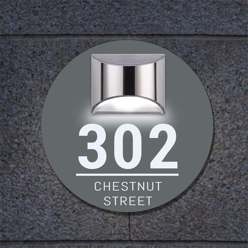 Ronde Persoonlijke Zonne-energie Huisnummerplaat