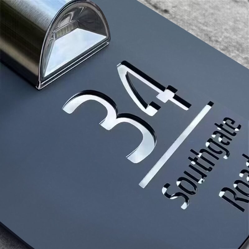 Solar Glow Gepersonaliseerd Huisnummerbord