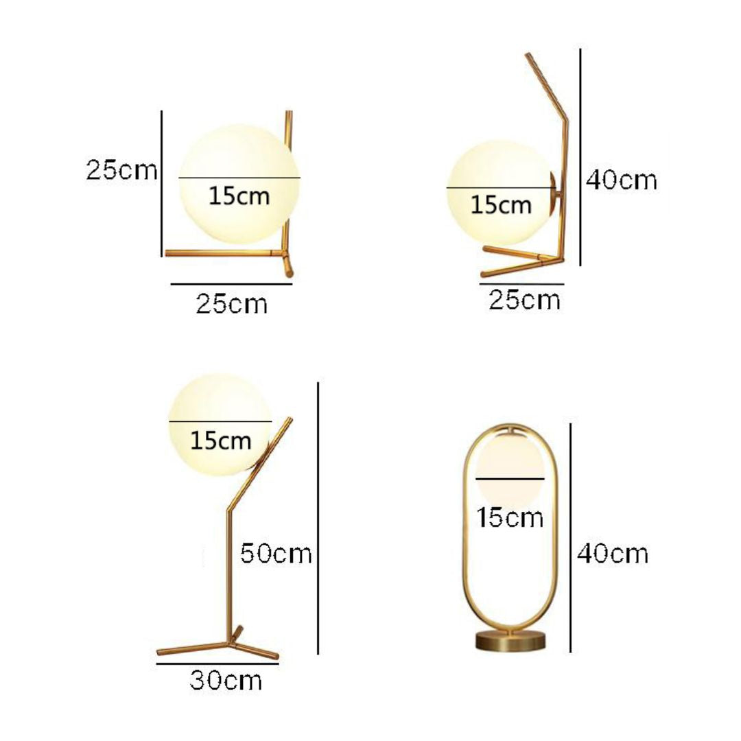 Vilnus - Moderne Glazen Bol Tafellamp