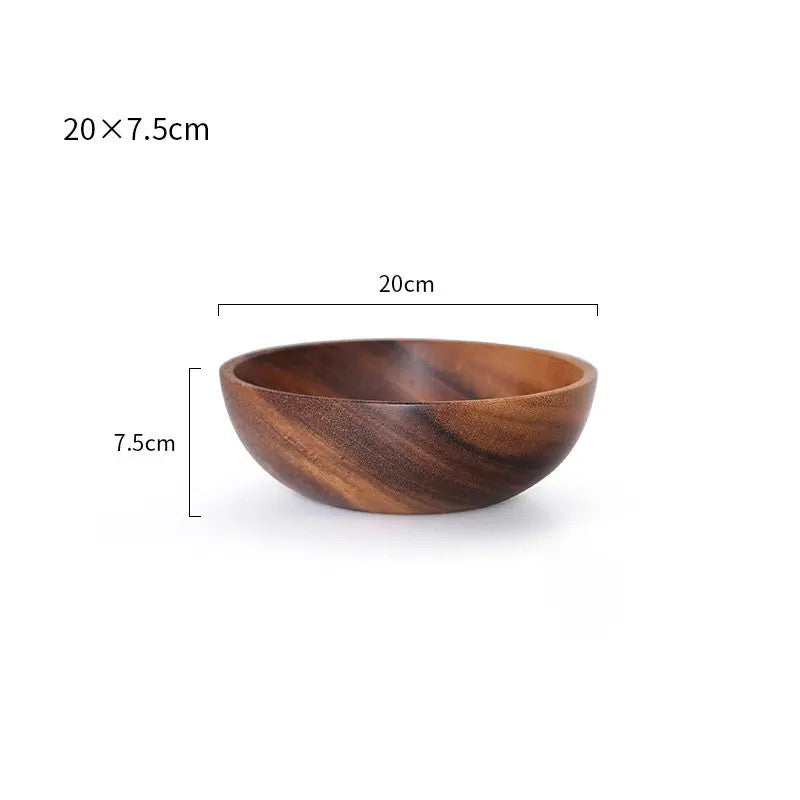 Grote Acacia Houten Saladeschaal Set