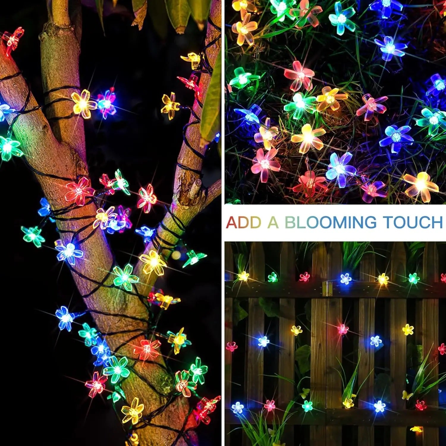 BlossomGlow Solar Sakura Lichtsnoer – LED Bloemenverlichting voor Buiten & Feestdagen