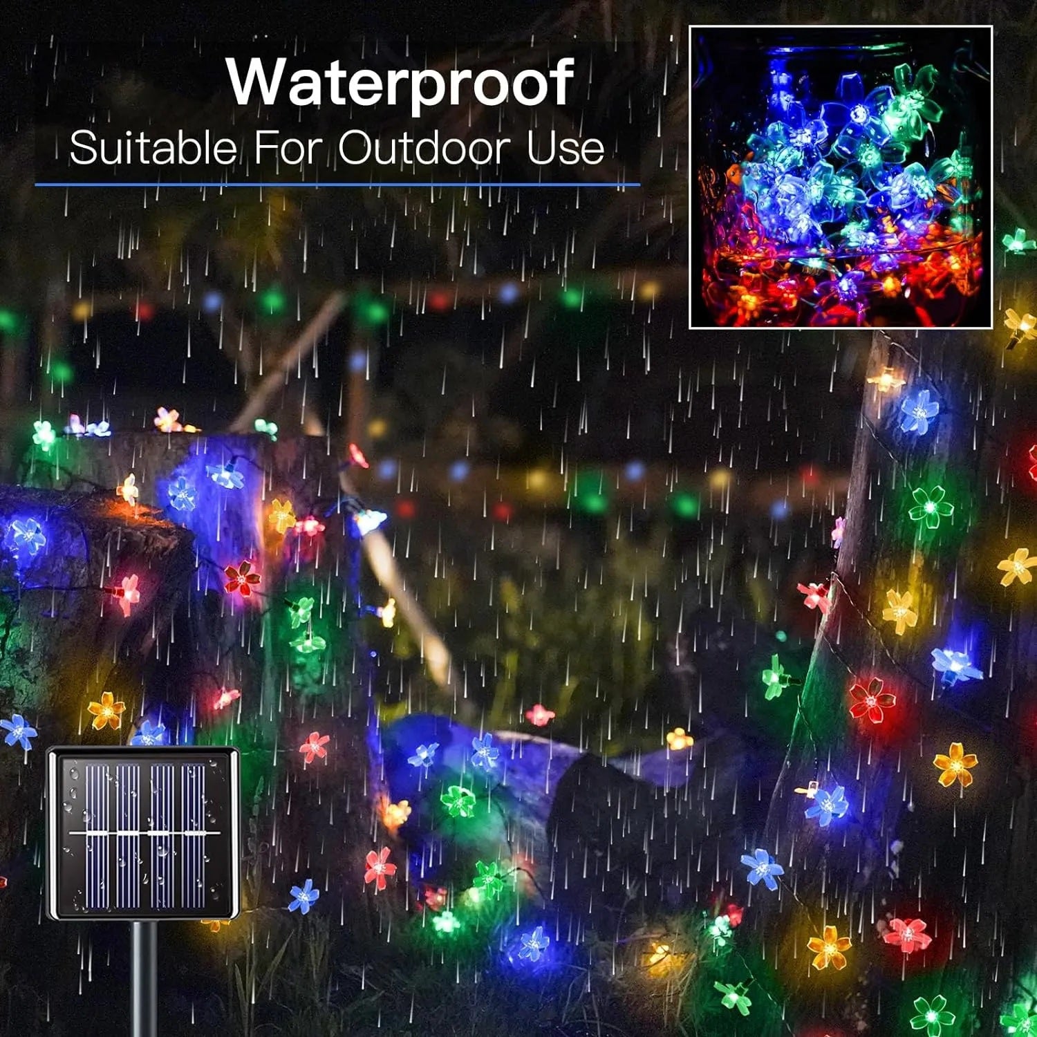 BlossomGlow Solar Sakura Lichtsnoer – LED Bloemenverlichting voor Buiten & Feestdagen
