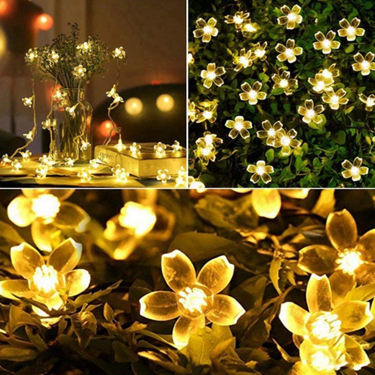 BlossomGlow Solar Sakura Lichtsnoer – LED Bloemenverlichting voor Buiten & Feestdagen