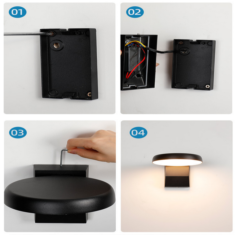 Glowix - Ronde roestvrijstalen wandlamp