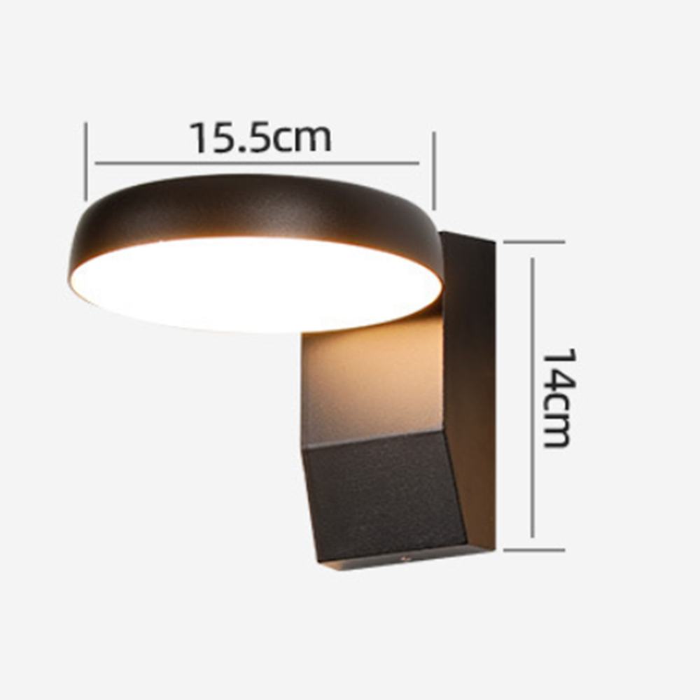 Glowix - Ronde roestvrijstalen wandlamp