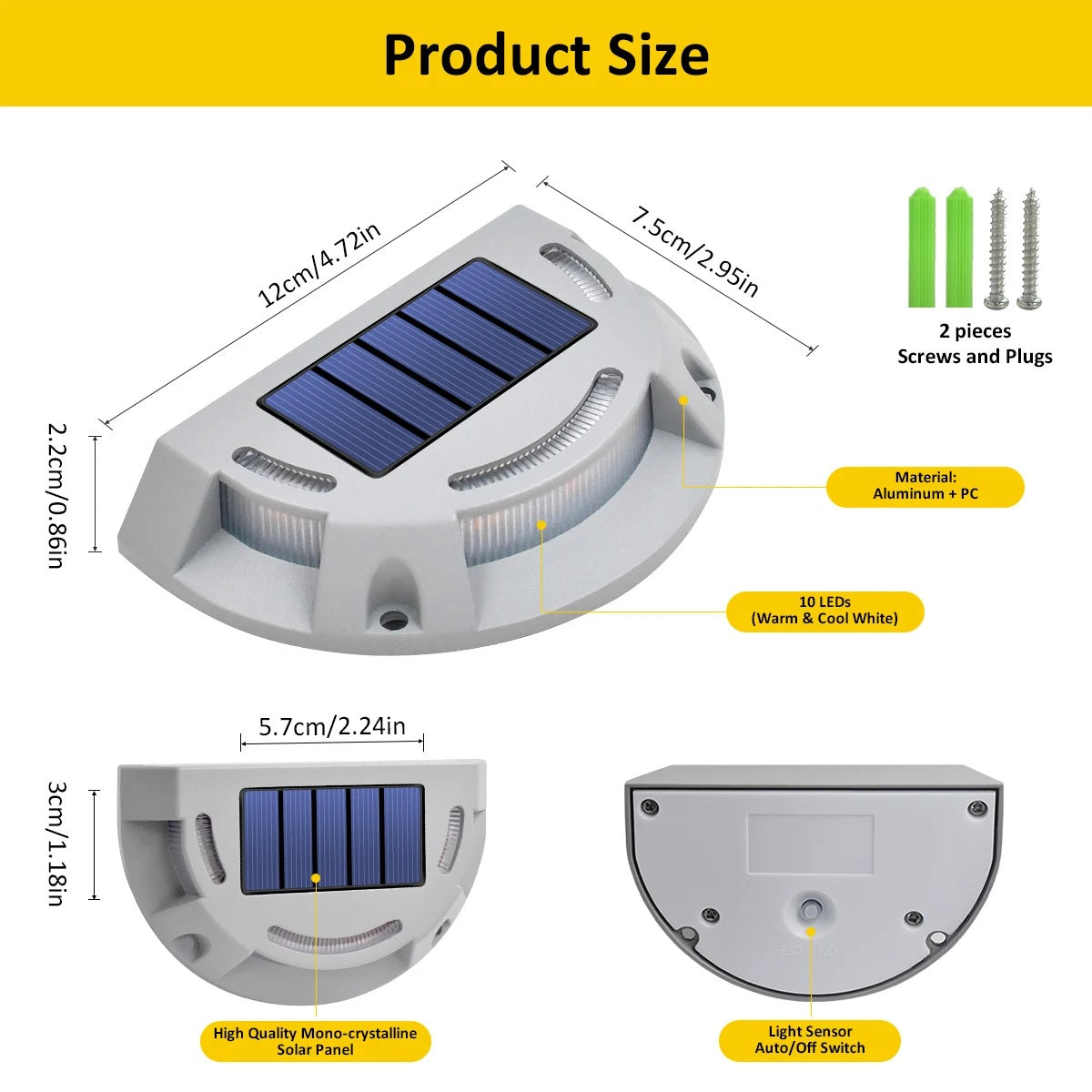 DriveEdge Duo – Aluminium Solar Opritlampen (2-Pack)