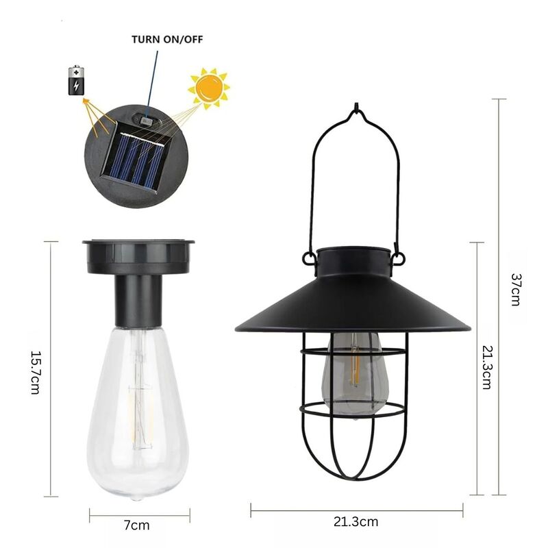 Agnes - Vintage metalen wandlamp op zonne-energie