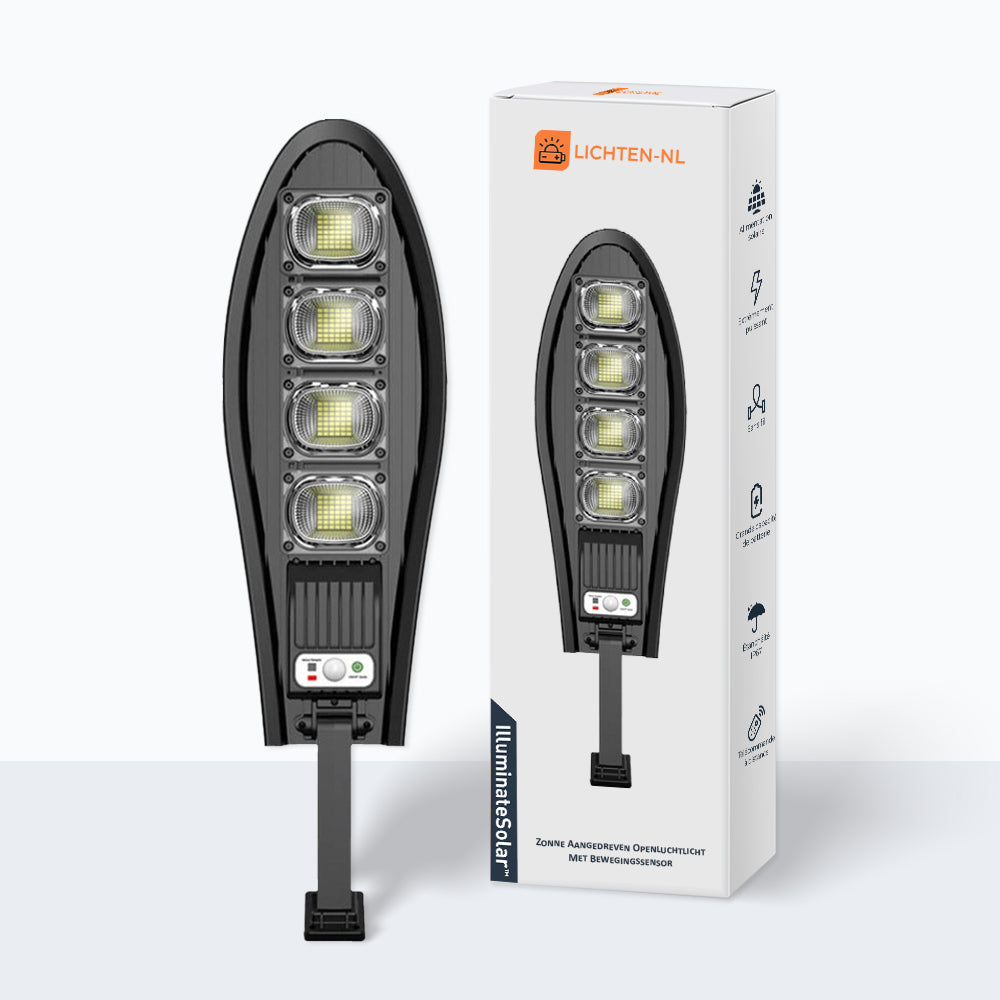 IllumaWallSolar Dragon™- 600W buitenlamp op zonne-energie met bewegingsdetectie