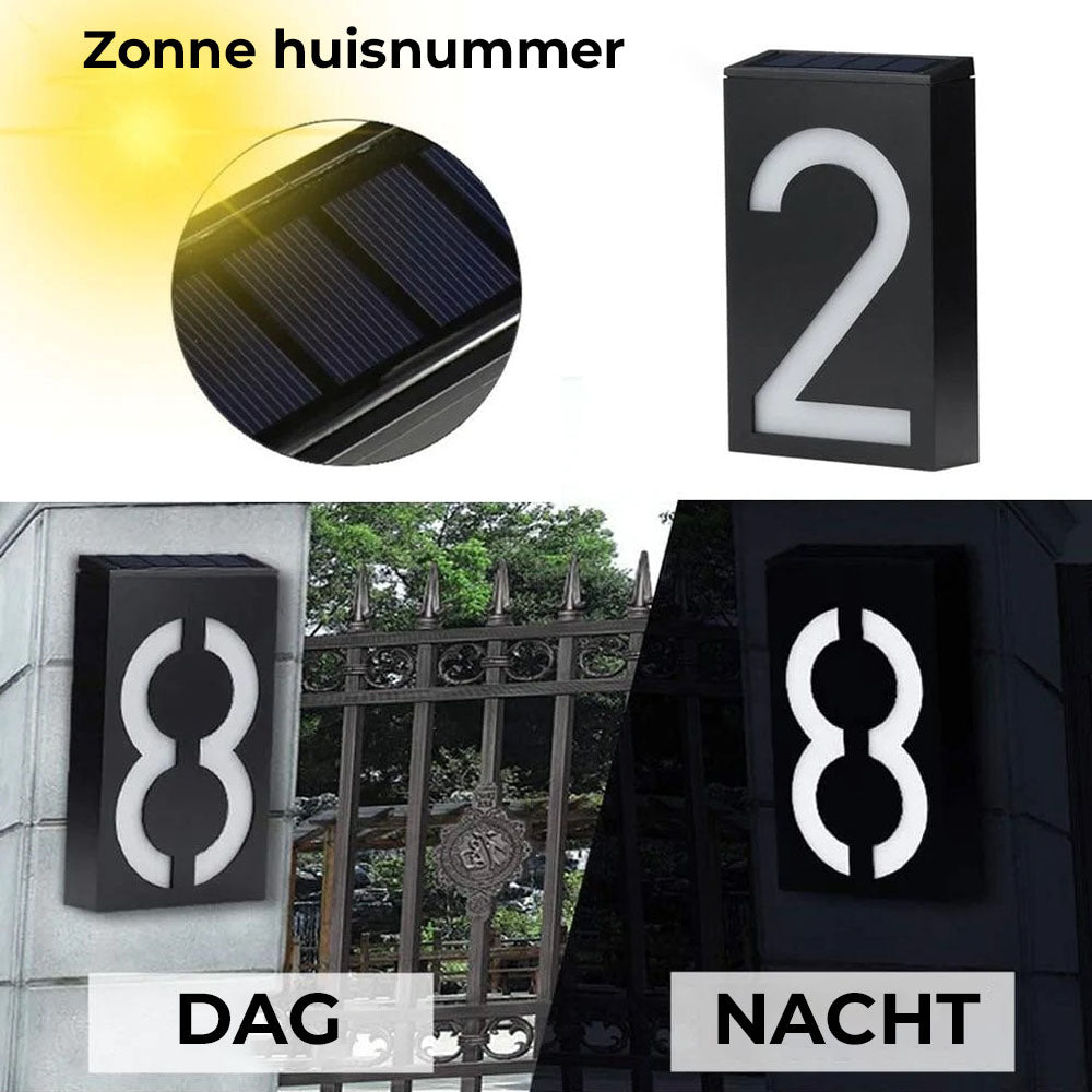 Huisnummer op zonne-energie