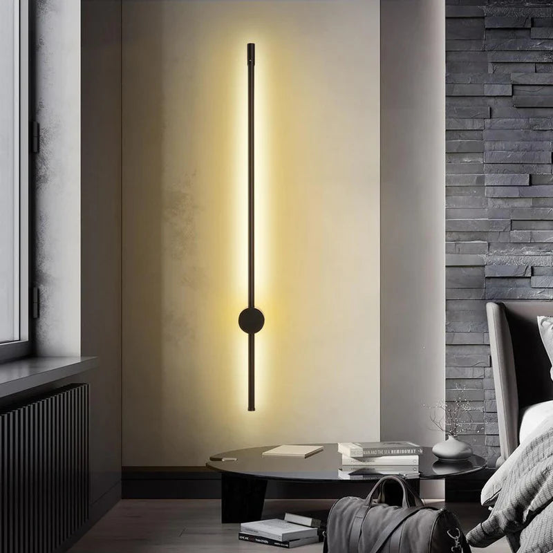 Minimalistische stok wandlamp