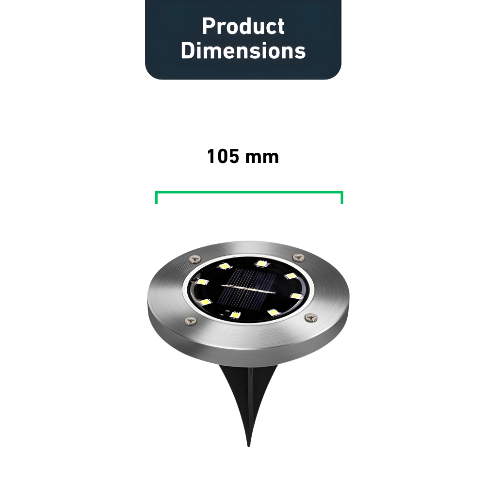 RoundSolar – Solar LED Ground Spot for Outdoor Use