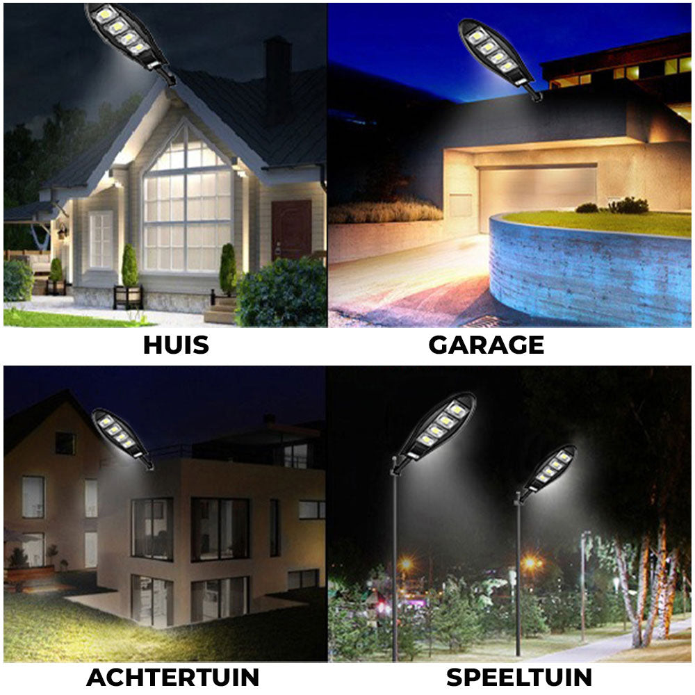 IllumaWallSolar Dragon™- 600W buitenlamp op zonne-energie met bewegingsdetectie