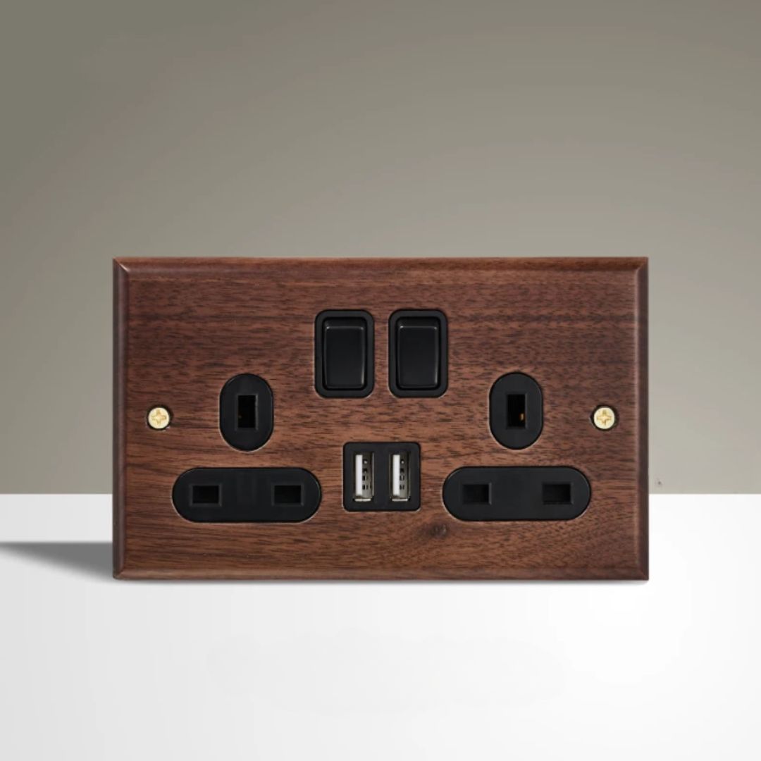 Vintage Wooden Wall Socket
