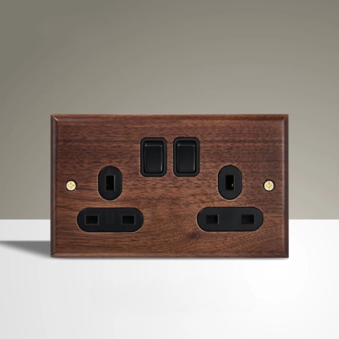 Vintage Wooden Wall Socket