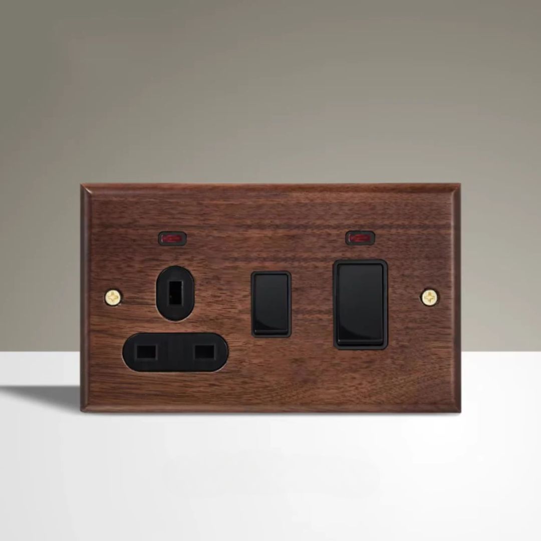 Vintage Wooden Wall Socket