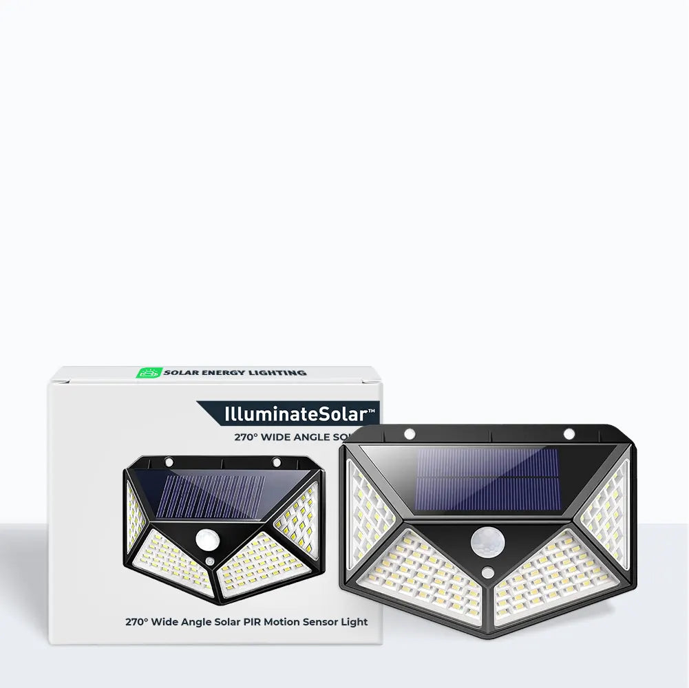 270° wide-angle solar PIR motion sensor light