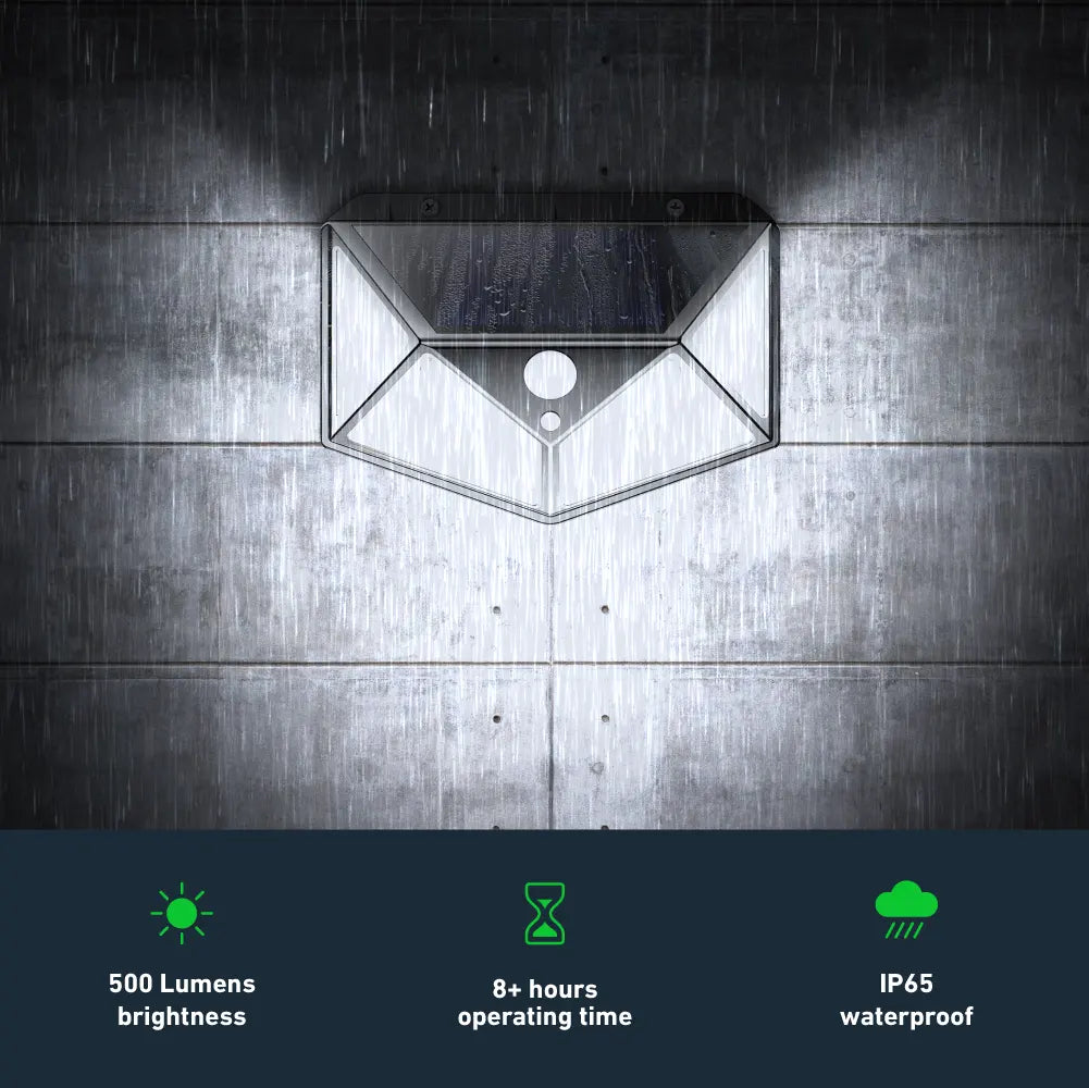 270° wide-angle solar PIR motion sensor light