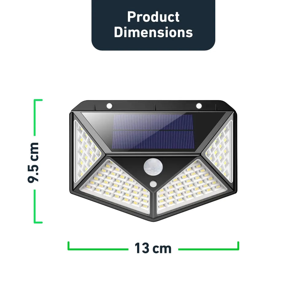 270° wide-angle solar PIR motion sensor light
