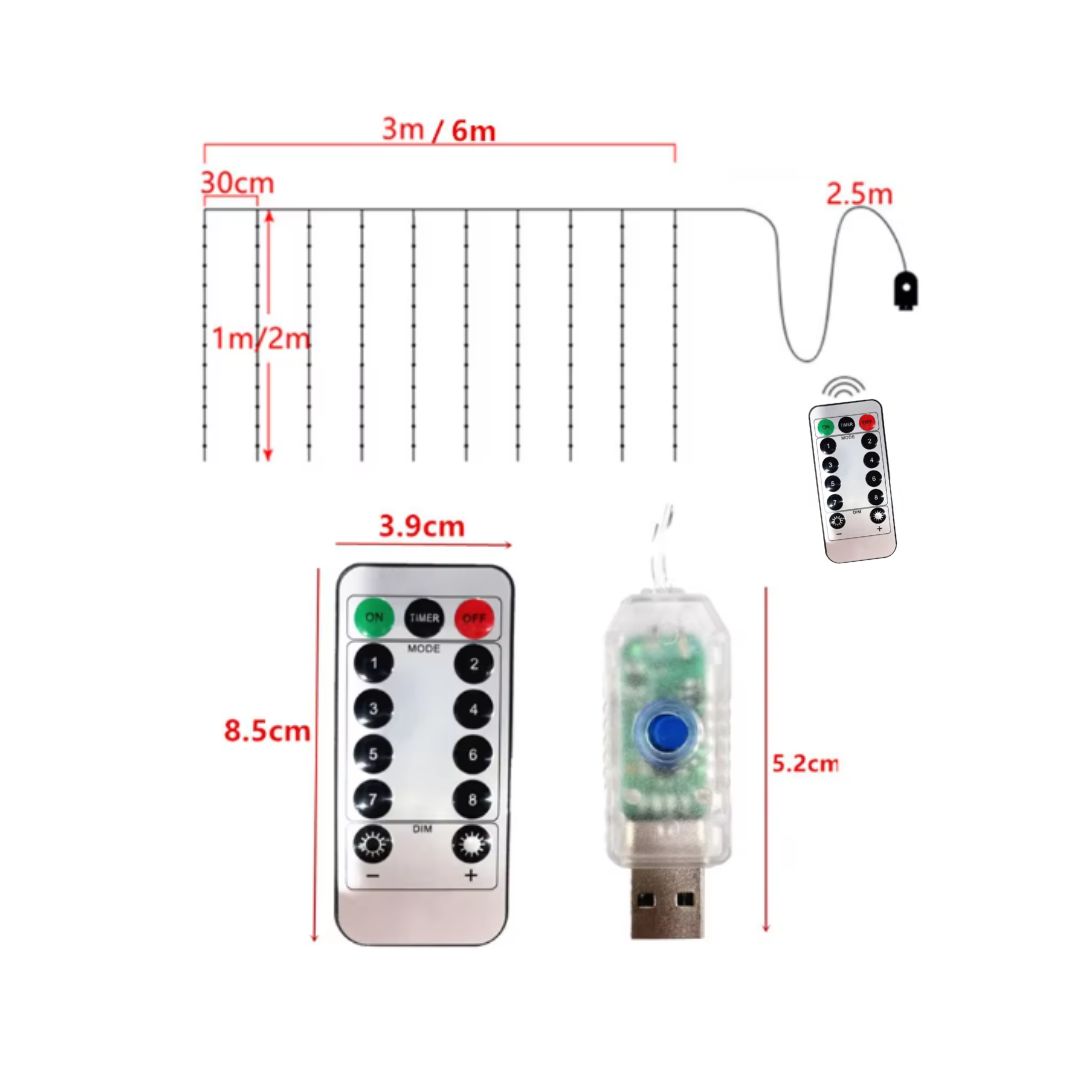 3m Decoratief gordijn LED-verlichting