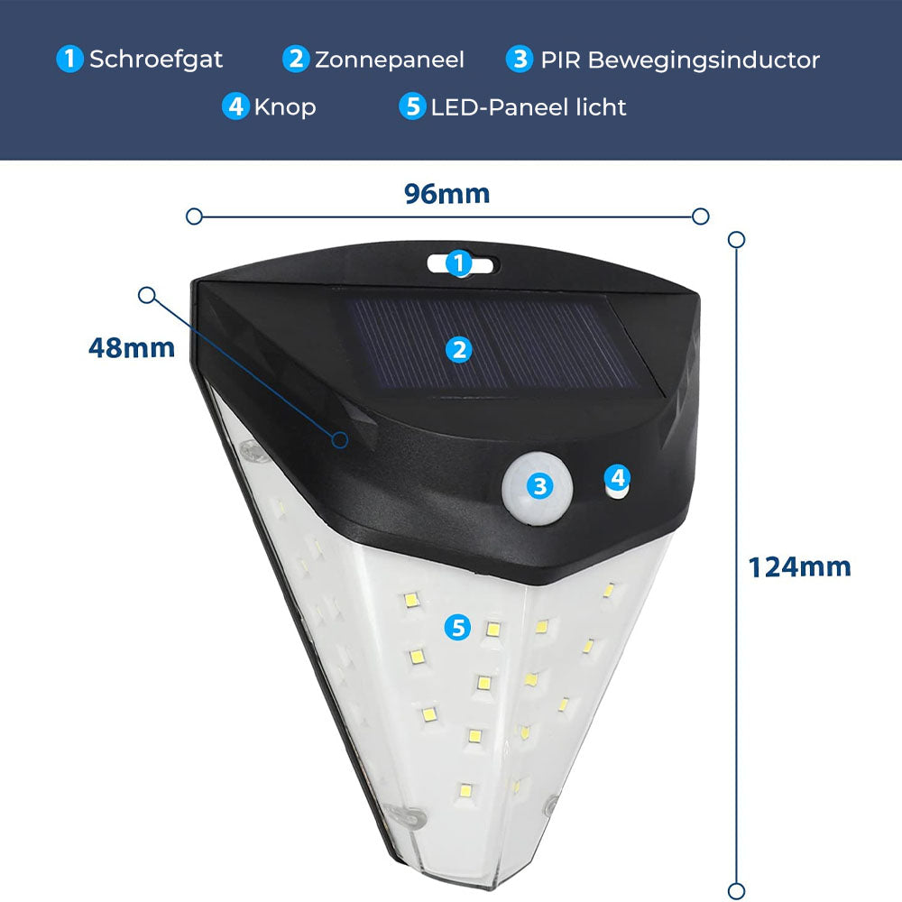 Zonnebeveiligingslampen met verlichtingshoek van 230°