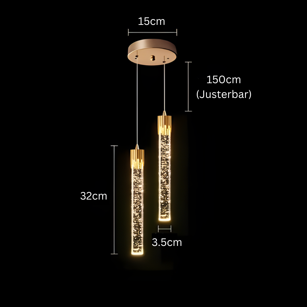 GoldenPegs™ – Glazen Hanglamp met Tijdloze Gloed