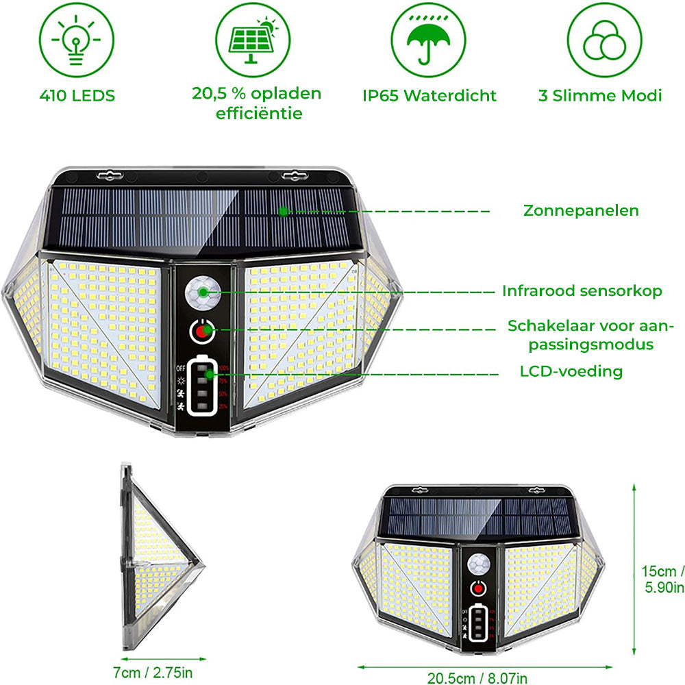 WallMega™- De 410 LED zonneschermverlichting