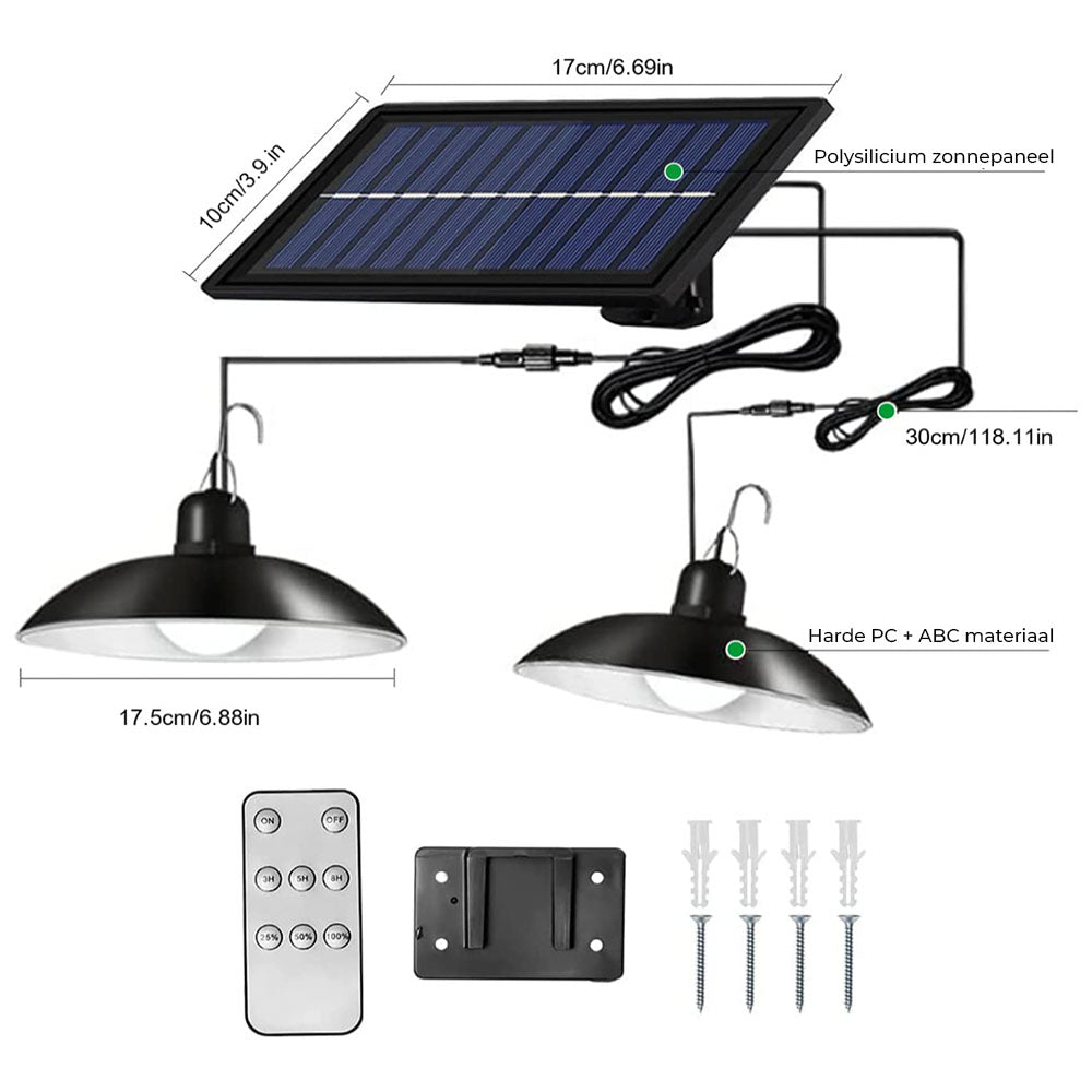 Solar Pendant Lights with Double Head
