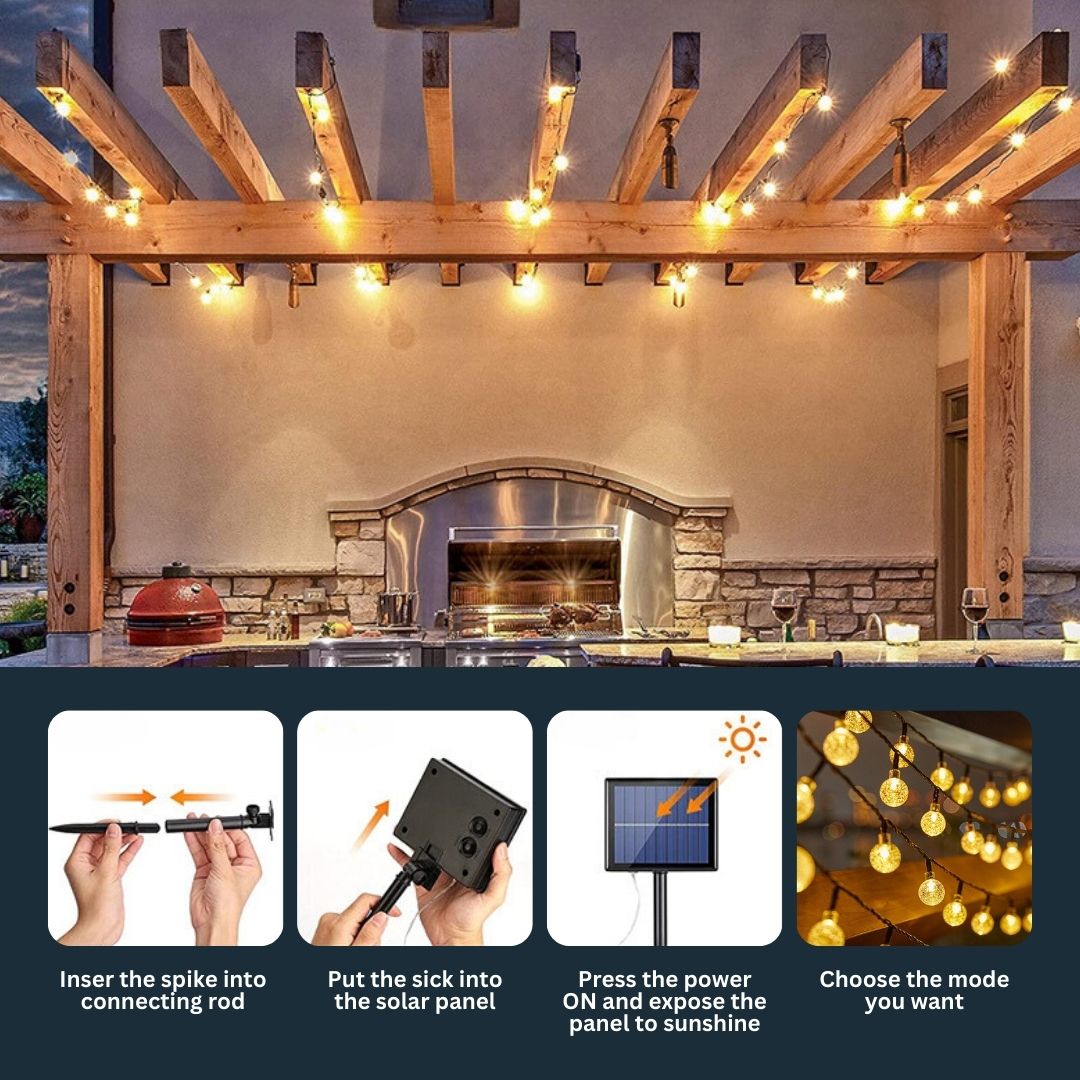 SolarFest™ – 5m–12m Solar LED buitenlichtslinger