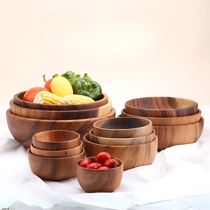 Acacia Wood Fruit and Salad Bowl
