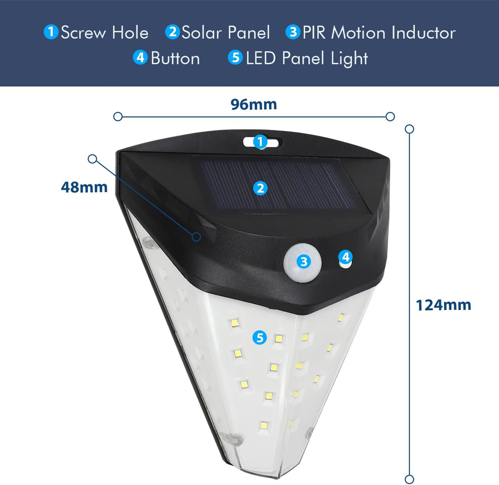 SolarLuxe - Solar Security Lights with 230° Illumination Angle