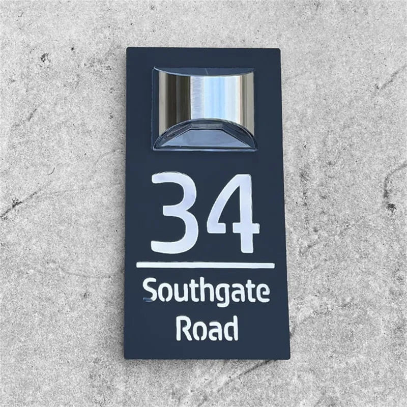 Personalized Engraved LED Solar House Number